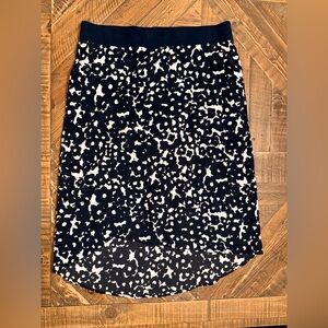 CAbi Black and White High-Low Skirt